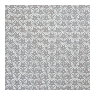 Krasilnikoff Stoffserviette 40x40 cm 3D Hearts grey-white