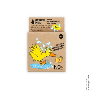 Hydrophil Festes 2in1 Shampoo und Dusche für Kinder "Ente" Süße Mango