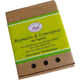 Bio-Olivenölseife Rosmarin & Lemongras mit Arganöl 100 g