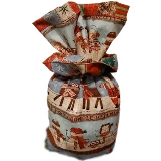 Geschenkbeutel Nikolaussäckchen Verpackung aus Stoff Reh blau-weiß