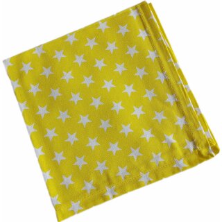 Krasilnikoff Stoffserviette 40x40 cm Stars gelb-weiß