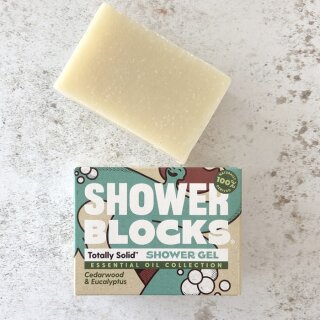 Shower Blocks Duschseife plastikfreies Seifengel 100g Cedarwood & Eucalyptus