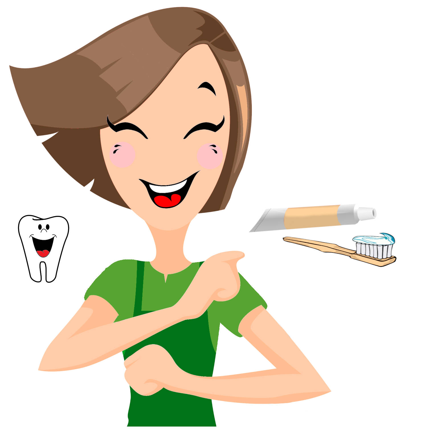 Frau mit nachhaltigen Mundhygieneprodukten